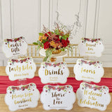Burgundy Blush Floral Party Décor Sign Kit (Set of 8)