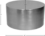 Cylinder Iron Round Coffee Table - Sleek Contemporary Design for Modern Living Spaces, 32" Diameter