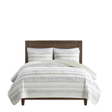 Farmhouse Microfiber Seersucker 3-Piece Quilt Set, Taupe