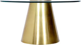 Glassimo Brushed Gold Contemporary Coffee Table with Elegant Glass Top – Chic Home Accent Piece