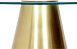 Glassimo Brushed Gold Contemporary Coffee Table with Elegant Glass Top – Chic Home Accent Piece