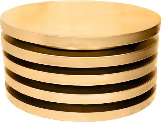 Levels Brushed Gold Contemporary Coffee Table - Luxe Iron Design for Elegant Living Room Décor