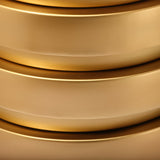 Levels Iron Brushed Gold Round End Table - Contemporary Sculptural Design for Luxe Living Spaces