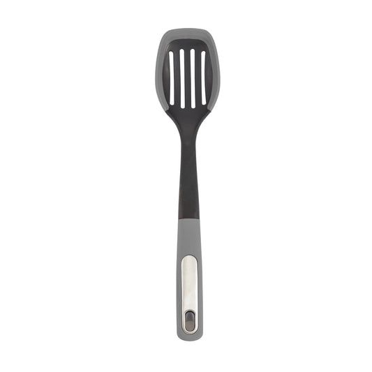 Silicone Scratch and Heat Resistance Edge Slotted Spoon, Grey