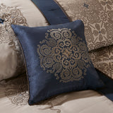 Jacquard Medallion 7-Piece Comforter Set, Navy Blue
