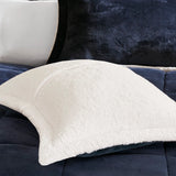 Plush To Sherpa Winter Comforter Set, Navy Blue