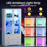 64'' Tall Display Cabinet with Acrylic Doors and Led Lights