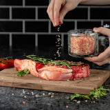 Kook Embossed Glass Salt Cellar with Lid 10 oz