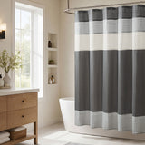 Faux Silk Dupioni Shower Curtain, Grey
