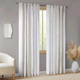 Light Filtering Boho Taupe Geometric Curtain Panel Pair