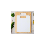 2-Piece Bamboo and Poly Cutting Board Set – Eco-Friendly Bamboo & Durable Poly Chopping Boards, White