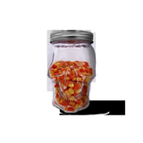 Skull Mason Jar with Lid, 4-Piece Set (2 skull Mason Jars & 2 Lids) 42oz, Clear