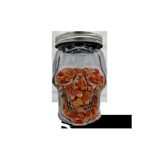 Skull Mason Jar with Lid, 4-Piece Set (2 skull Mason Jars & 2 Lids) 42oz, Smoke