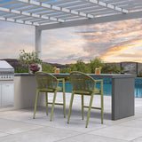 PURPLE LEAF Outdoor Bar Stools Set of 2 – Counter Stools Bar Stools with Aluminum Frame & Backrest for Patio, Kitchen Island & Bistro Stools