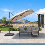 PURPLE LEAF Stepless Tilt Cantilever Umbrella Affordable Outdoor Patio Umbrella