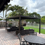 PURPLE LEAF Athena Louvered Pergola Outdoor Aluminum Pergola with Adjustable Roof for Deck Backyard Garden Hardtop Gazebo