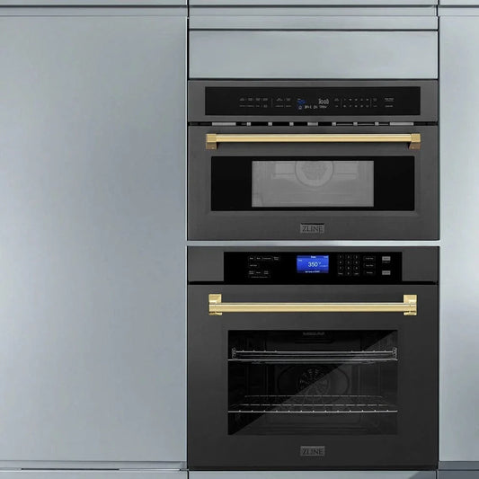 ZLINE 30” Convection Microwave, Black Stainless, Gold MWOZ-30-BS-G