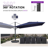 PURPLE LEAF Heavy Duty Cantilever Patio Umbrella Extra Large Outdoor Umbrella for Yard, Garden, Pool