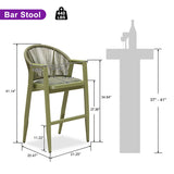 PURPLE LEAF Outdoor Bar Stools Set of 2 – Counter Stools Bar Stools with Aluminum Frame & Backrest for Patio, Kitchen Island & Bistro Stools