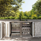 ZLINE 24" Touchstone 151 Can Beverage Fridge White Matte Glass Door Polished Gold Handle RBSOZ-WM-24-G