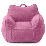 MAXYOYO Kids Bean Bag Chair, Sherpa Bean Bag Couch with Decorative Edges for children's room (Pink)