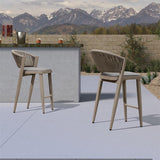 PURPLE LEAF Bar Stool Rattan Bar Stools Counter Stools with Back Metal Bar Height Stool Outdoor Bar Chair for Garden Kitchen