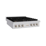 ZLINE 36" Paramount Gas Rangetop Stainless Steel Brass Burners SRT-BR-36