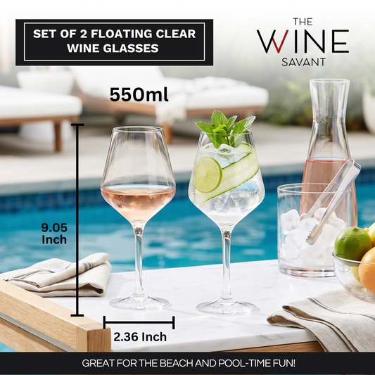 Unbreakable Stemmed Wine Glasses, Tritan Acrylic | Set of 2 (18oz)
