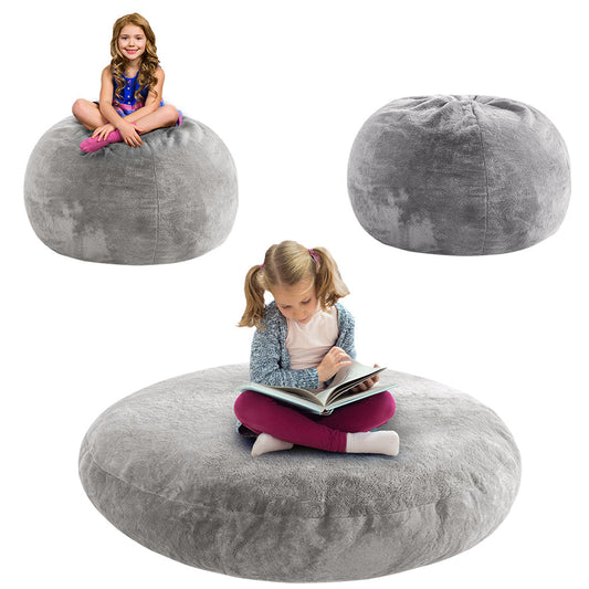 MAXYOYO 2-in-1 Kids Bean Bag with Floor Pillow Inside (Grey)