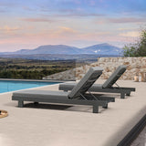 PURPLE LEAF Outdoor Daybed for Patio,  Poolside Chaise Lounge Bed with Cushion, Olefin Blend Fabric, Aluminum Frame Sunbed with Side Table for Deck and Backyard