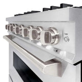 ZLINE 36" Dual Fuel Range, Gas Cooktop, Electric Convection Oven DuraSnow® Stainless Steel, Brass Burners CDRS-BR-36
