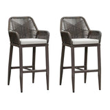 PURPLE LEAF Modern Bar Stools Aluminum Bar Stool with Cushion for Indoor and Outdoor, Kitchen Island