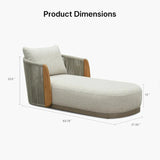 PURPLE LEAF Hailar Olefin Patio Chaise Lounge Chair , Upholstered Pool Lounge Chairs for Outdoor with Teak Armres for Deck, Pool, Lawn, Garden, Courtyard, Porch