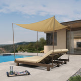 PURPLE LEAF Outdoor Daybed for Patio,  Poolside Chaise Lounge Bed with Cushion, Olefin Blend Fabric, Aluminum Frame Sunbed with Side Table for Deck and Backyard