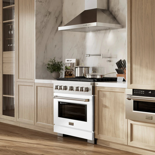 ZLINE 36"Paramount Dual Fuel Range Stainless Steel, White Matte, SDR-WM-36