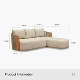 PURPLE LEAF Hailar L-Shaped Patio Conversation Set with Genuine Teak Cushions and Pillows Olefin Rope Backres Outdoor Couch Sets for Backyard Porch