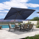 PURPLE LEAF Patio Cantilever Umbrella with Aluminum Offset Hanging for Pool Garden Deck