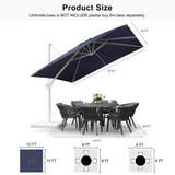 PURPLE LEAF Morden White Outdoor Umbrella Premium Aluminum Patio Cantilever Pool Sun Umbrellas