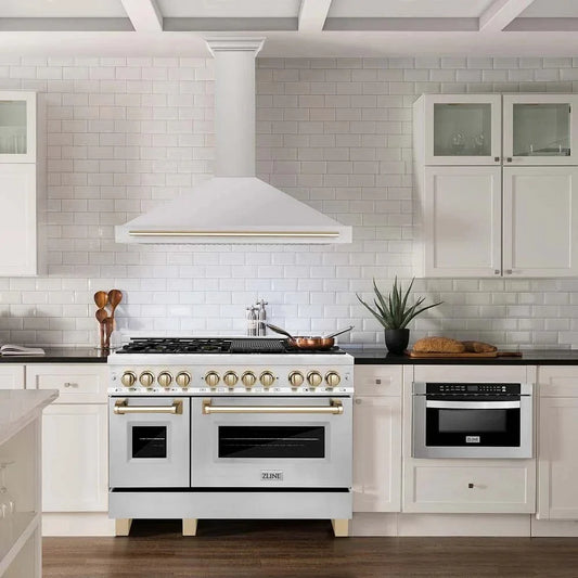 ZLINE 48" Autograph Edition Stainless Steel Range Hood, Gold KB4STZ-48-G