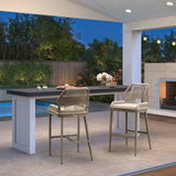PURPLE LEAF Outdoor Bar Stool Set of 6, Wicker Chairs Bar Chairs with Cushion, All-Weather Patio Furniture kitchen stools
