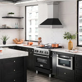 ZLINE 36" Autograph Black Stainless Wall Range Hood 8654STX-BLM-36