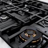 ZLINE 48" Select Dual Fuel Range Gas Cooktop Electric Convection Oven DuraSnow® Stainless Steel Black Matte Door HDRS-BLM-48
