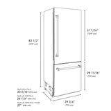 ZLINE Autograph Edition French Door Refrigerator, Internal Water, Ice Dispenser, White Matte, Champagne Bronze Accents RBIVZ-WM