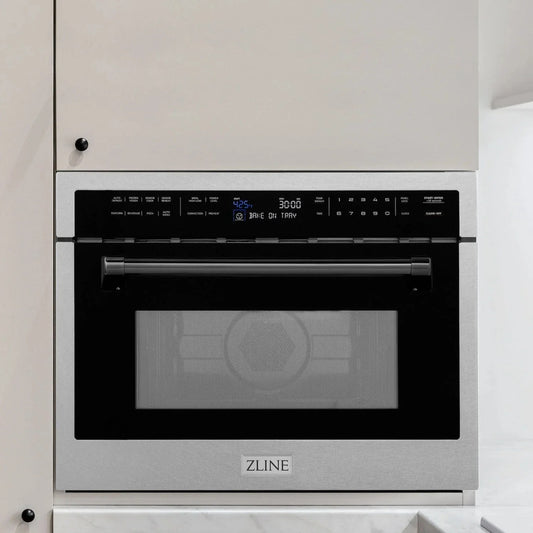 ZLINE 24” Convection Microwave, Stainless Steel, Black MWOZ-24-SS-MB