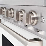 ZLINE 36"Classic Gas Range, Convection Gas Oven, DuraSnow® Stainless Steel, White Matte Door CGRS-WM-36