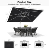 PURPLE LEAF Morden White Outdoor Umbrella Premium Aluminum Patio Cantilever Pool Sun Umbrellas