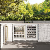 ZLINE 24" Touchstone Dual Zone 44 Bottle Wine Cooler White Matte Glass Door Matte Black Handle RWDOZ-WM-24-MB