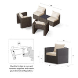 Transformer Patio Conversation Set - Modular 3 Piece to 5