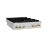 ZLINE 36" Paramount Gas Rangetop Stainless Steel Gold SRTZ-36-G