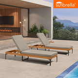 PURPLE LEAF Outdoor Chaise Lounge Patio Lounge Chair Recliner with Side Table and Cushion for Poolside Balcony Backyard